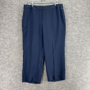 New Lafayette 148 Dress Pants Women 16 Plus Blue High Rise Pleated Barrow Casual